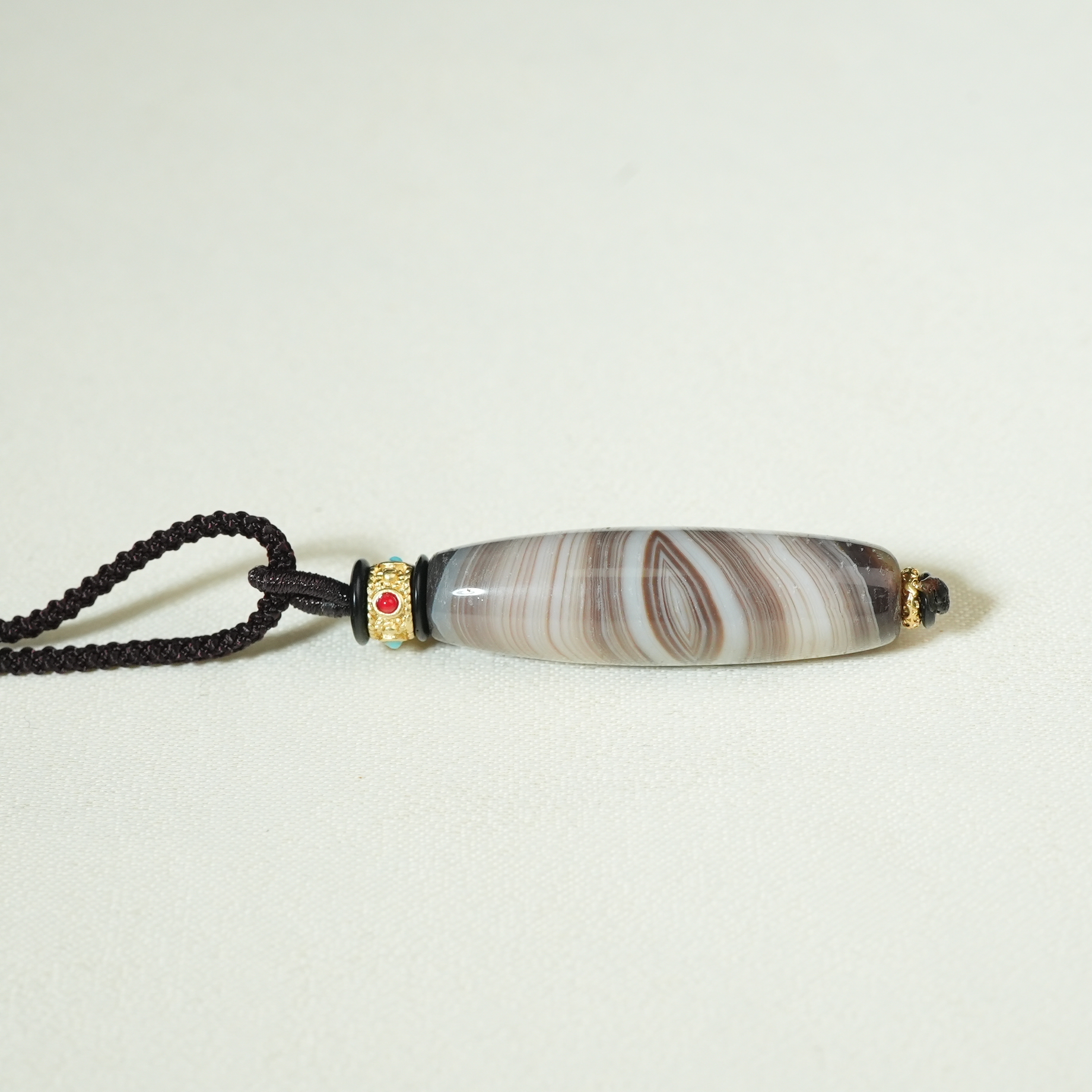 清代缠丝玛瑙项链【古珠精选】AAXJ241201108