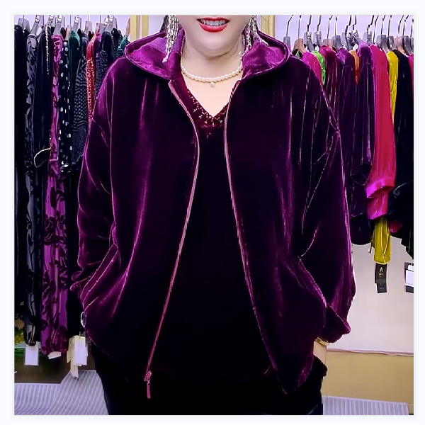 桑蚕丝大码时尚气质开衫10A087