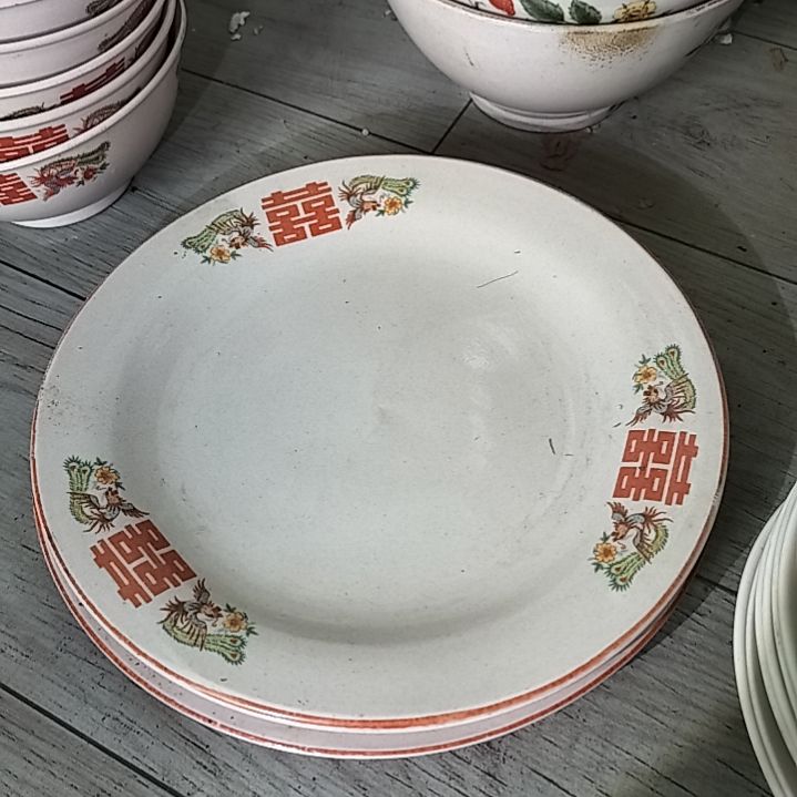 盘瓷片陶瓷杯盘壶碗都有6只