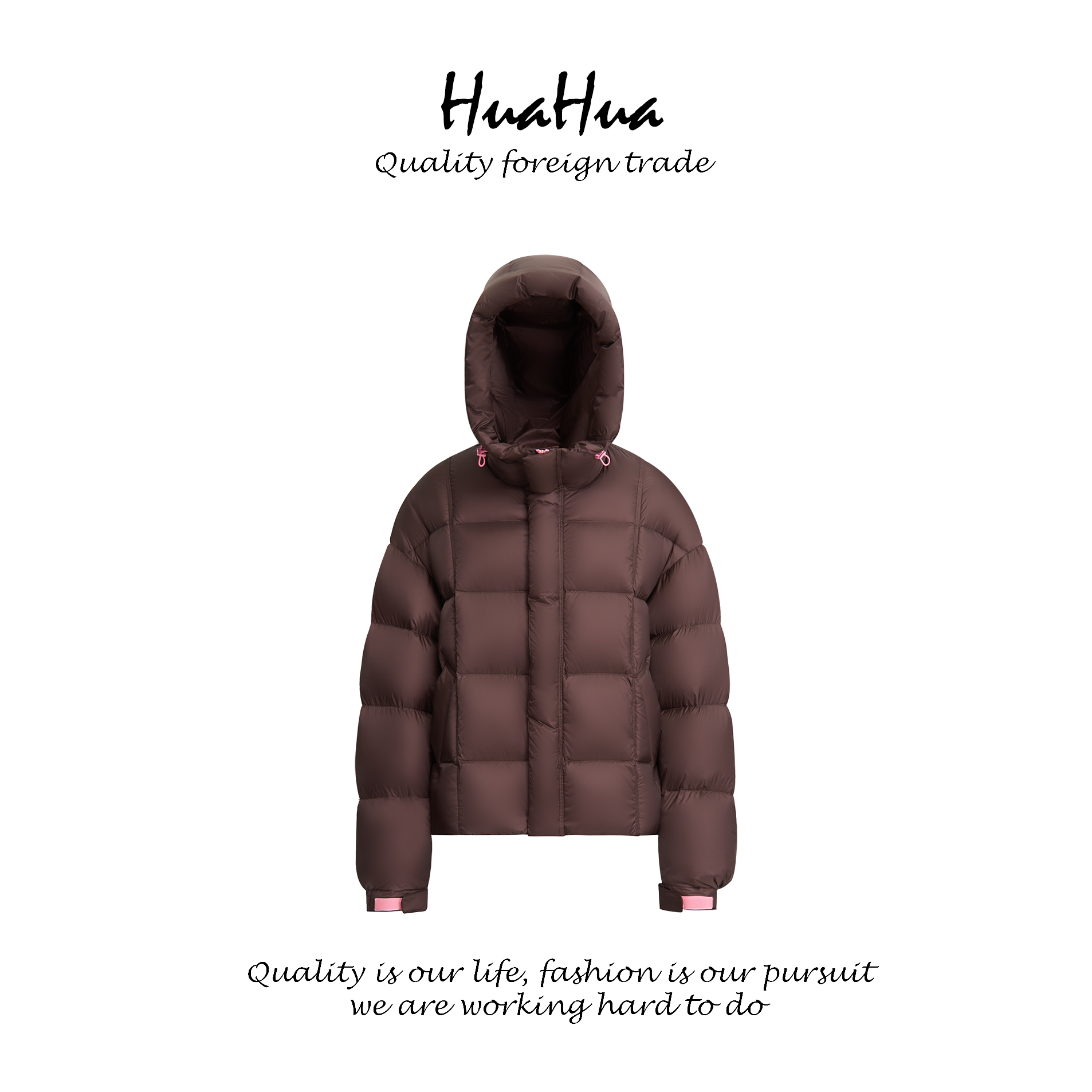 HUAHUA 女款 90%白鹅绒 800蓬 900+清洁度 短款羽绒服