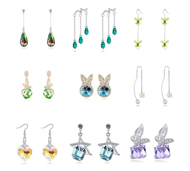 铜合金玻璃耳饰 耳钩耳环耳饰手工时尚