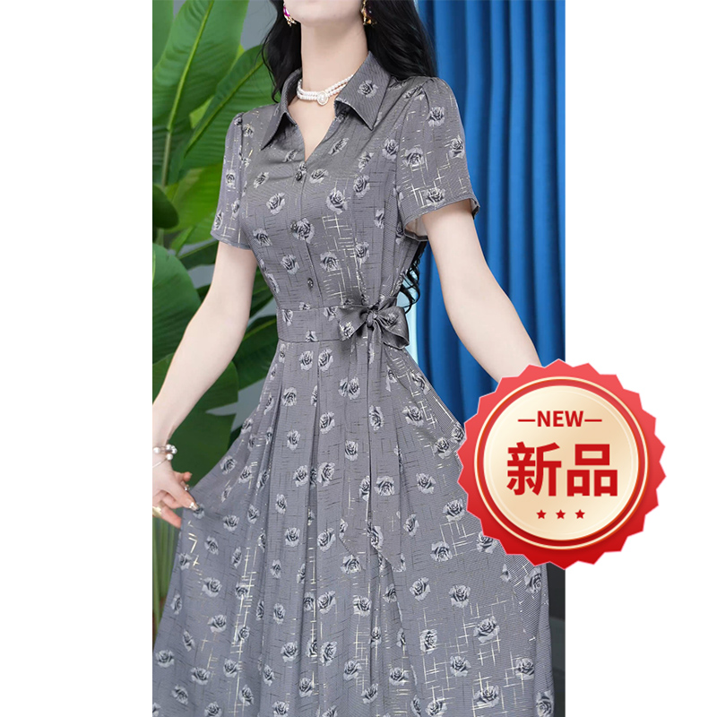 YS-YY2342   气质洋气时尚夏季收腰法式复古修身女装连衣裙
