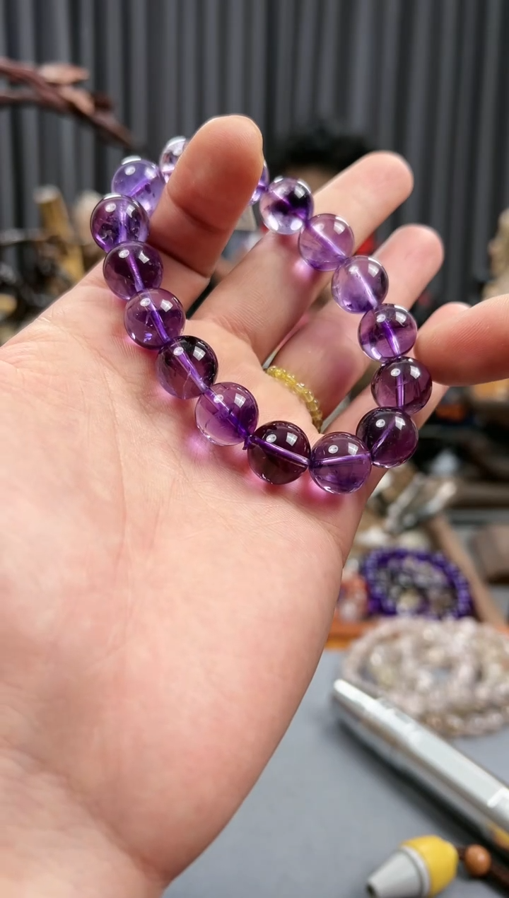 【闪购商品】水晶手链未镶嵌13mm+紫超七手串