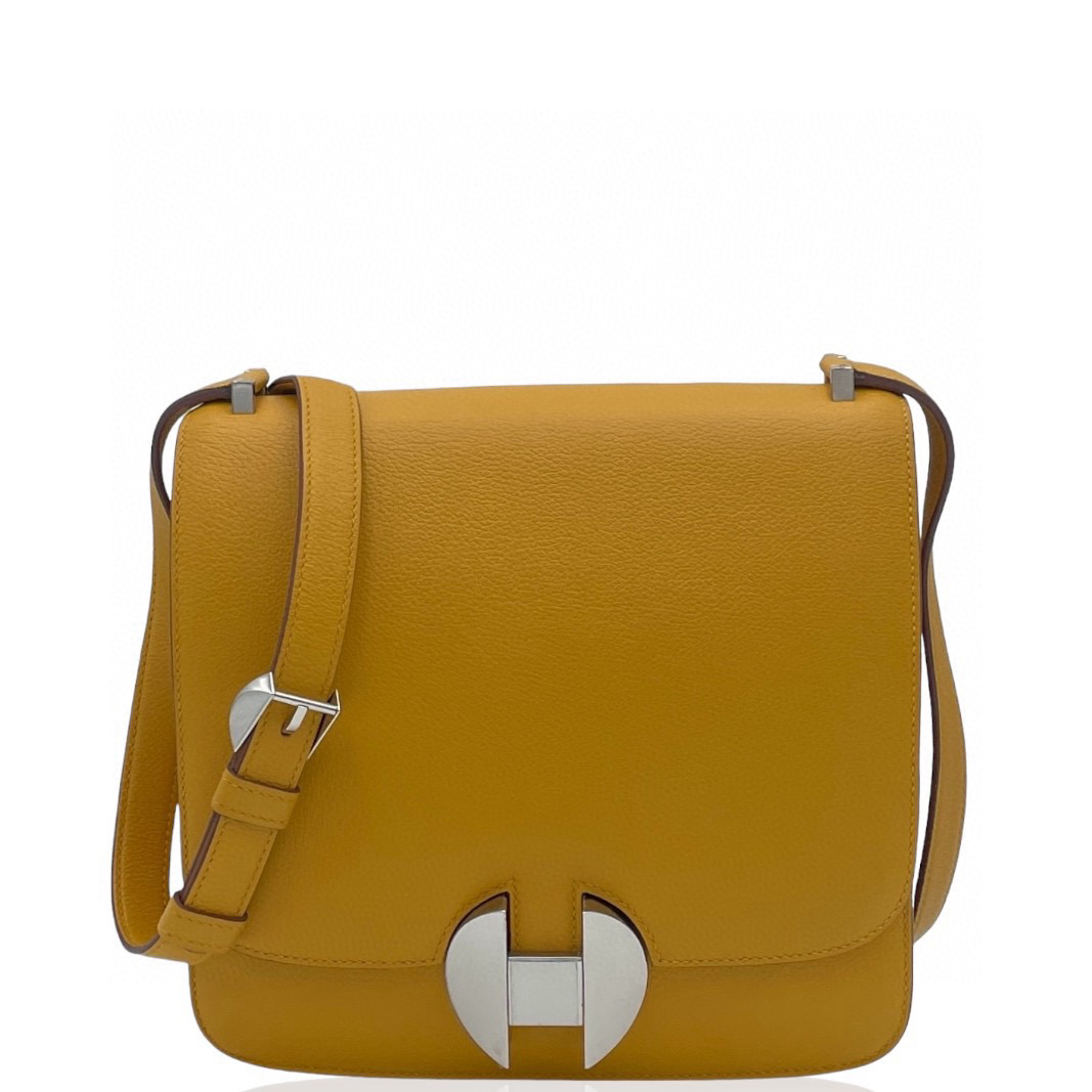 未使用 Hermes/爱马仕 2002 20 C evercolor皮 琥珀黄0808a1 