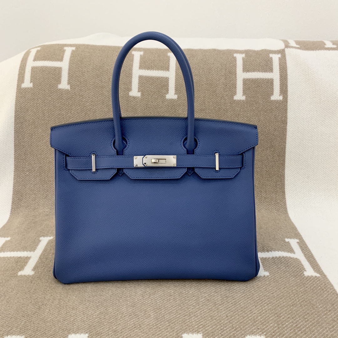 99新 Hermes/爱马仕 birkin 30 X（2016年）e皮 7E 明蓝色1127b9