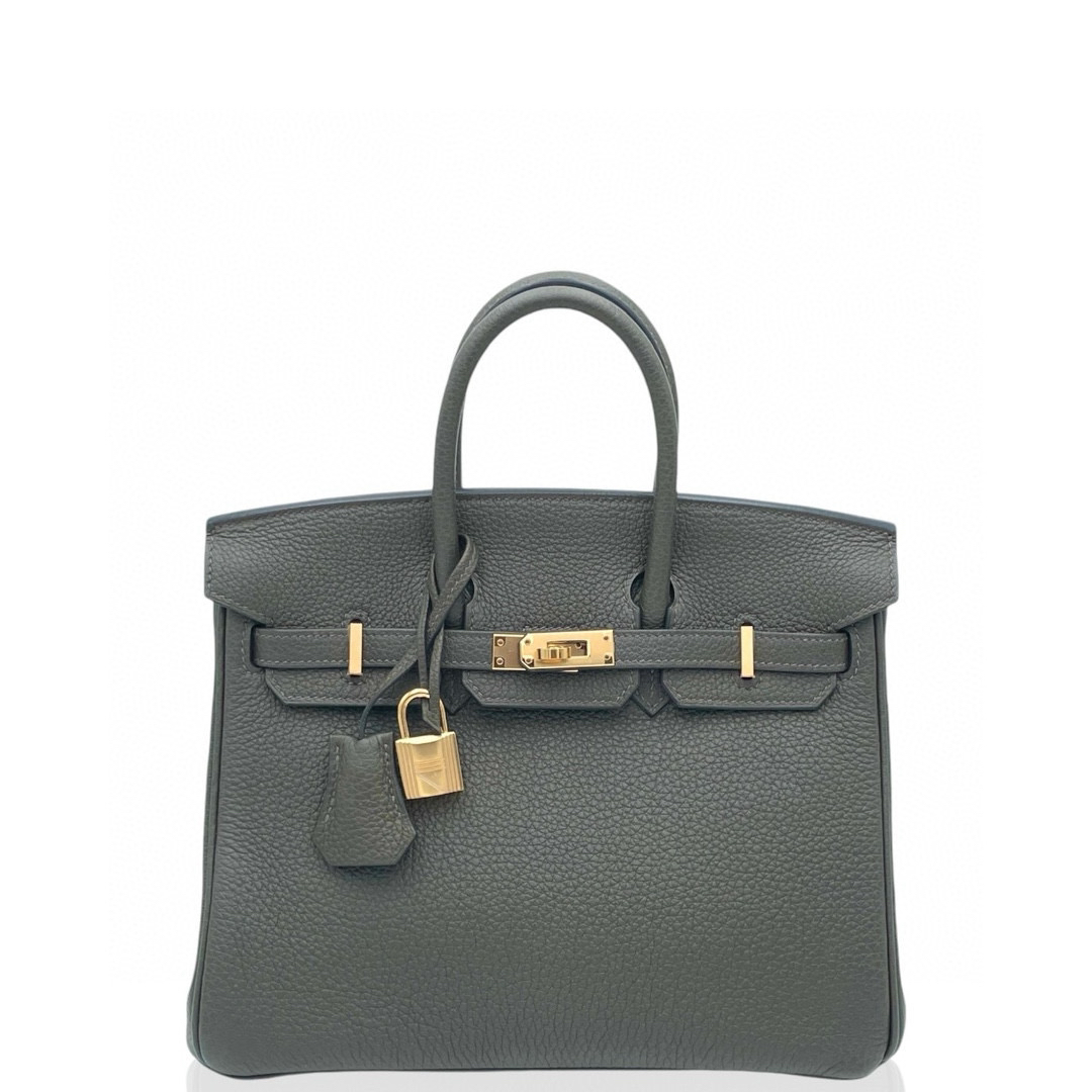 全新未使用 Hermes/爱马仕 birkin 25 U togo  灰绿色0927b1 