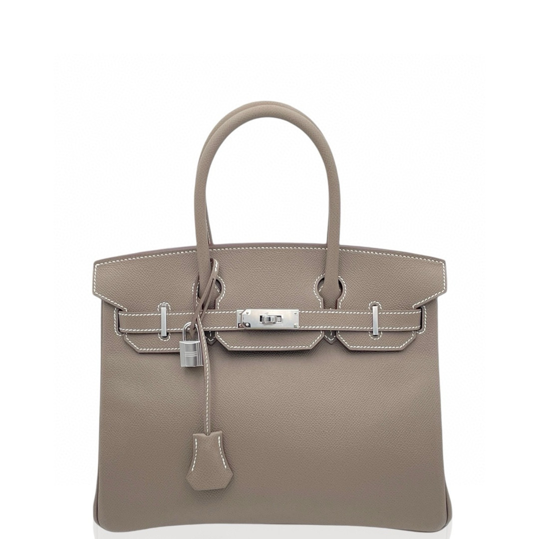 全新未使用 Hermes/爱马仕 birkin 30 W e皮  大象灰1019a2 
