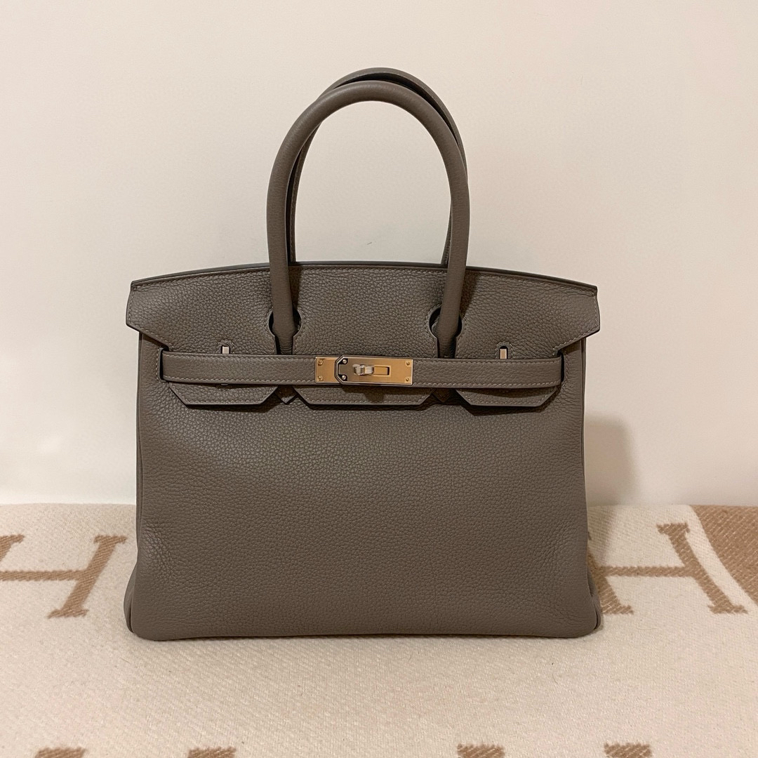 99新 Hermes/爱马仕 birkin30 积雨云灰银扣 U刻 5u2cr