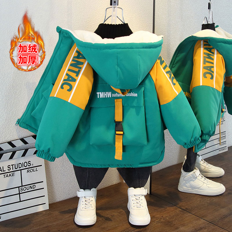 儿童棒球服外套秋冬款新款男童宝宝加绒加厚冬装洋气小童上衣B5