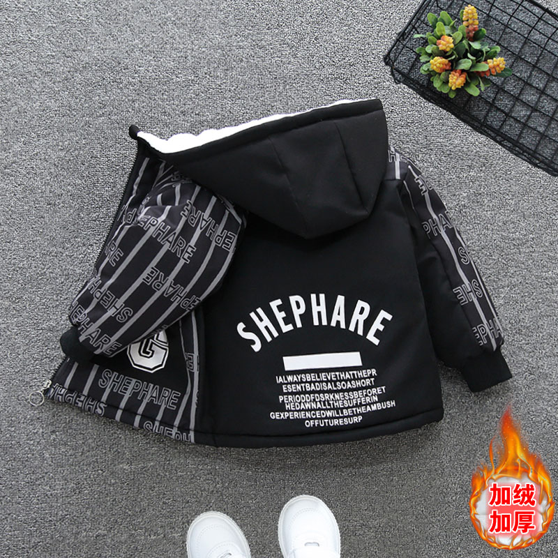 男童外套新款秋冬加绒加厚中小童棉袄女童棉服韩版洋气派克服B5