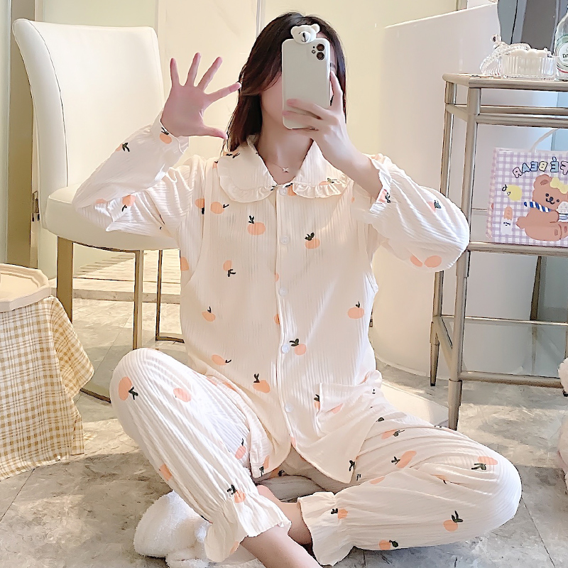 月子服春夏季薄款产后孕妇家居服睡衣套装哺乳春秋5月份6夏天产妇