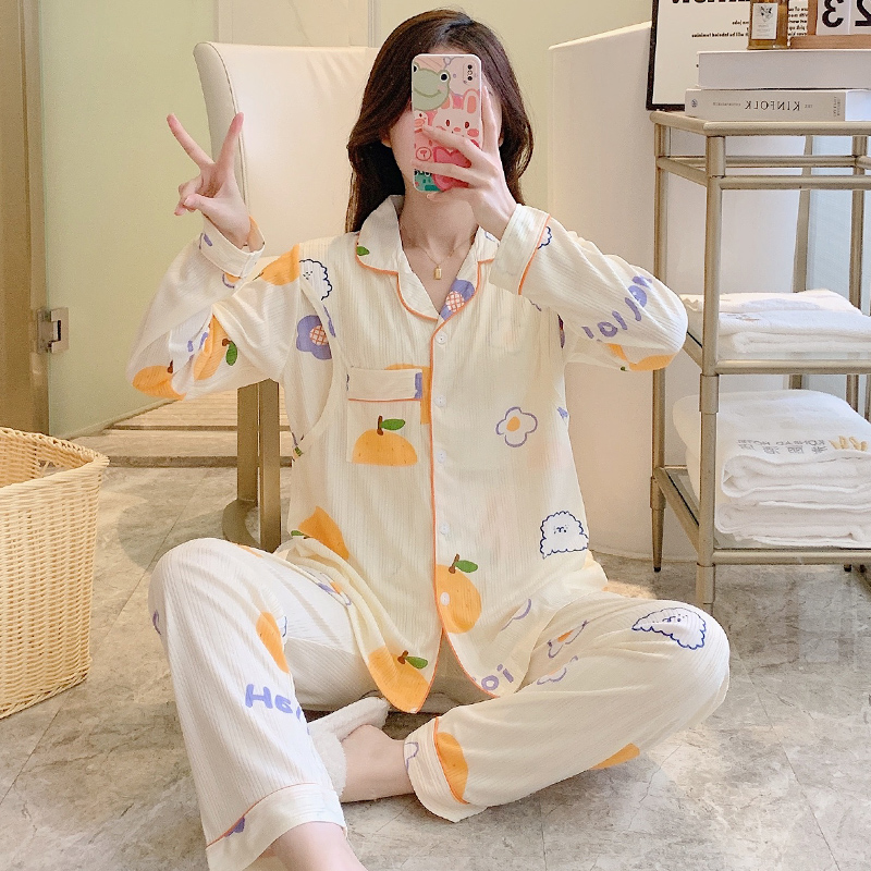 月子服春秋产后孕妇睡衣67月份5哺乳睡衣夏季薄款怀孕期大码套装