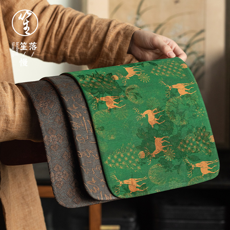 落笙香云纱茶席垫子干泡桌台旗新中式禅意泡茶专用高级茶道具配件