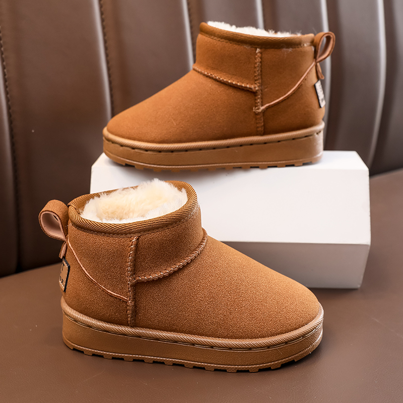 冬季新款儿童雪地靴加厚加绒男女童雪地靴保暖户外防滑时尚棉靴