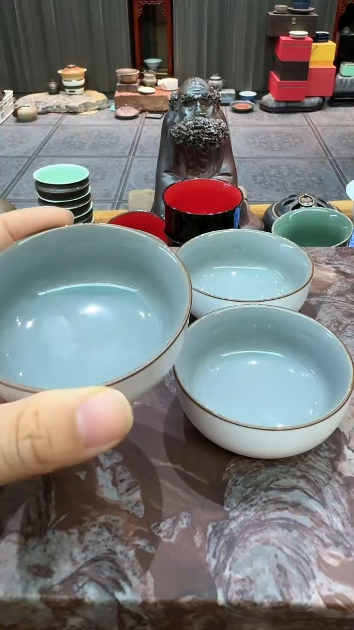 【闪购商品】官灰釉品茗杯4个，瓷