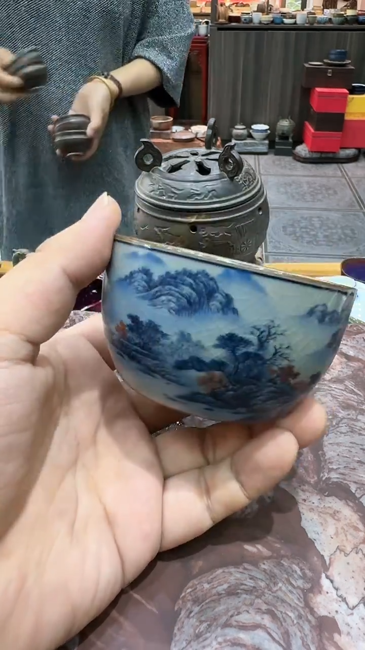 【闪购商品】青花主人杯，，，，，瓷