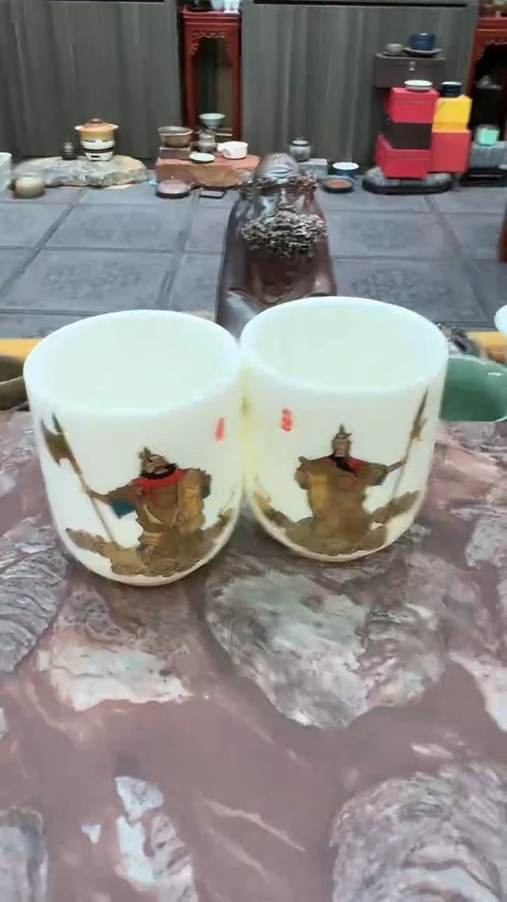 【闪购商品】门神杯2个，，，瓷
