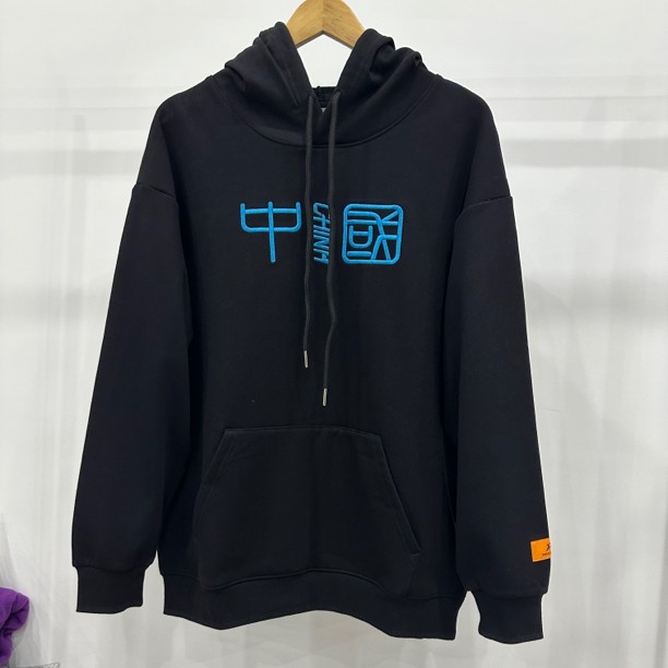 品牌订单！中国风运动加绒加厚连帽卫衣2104