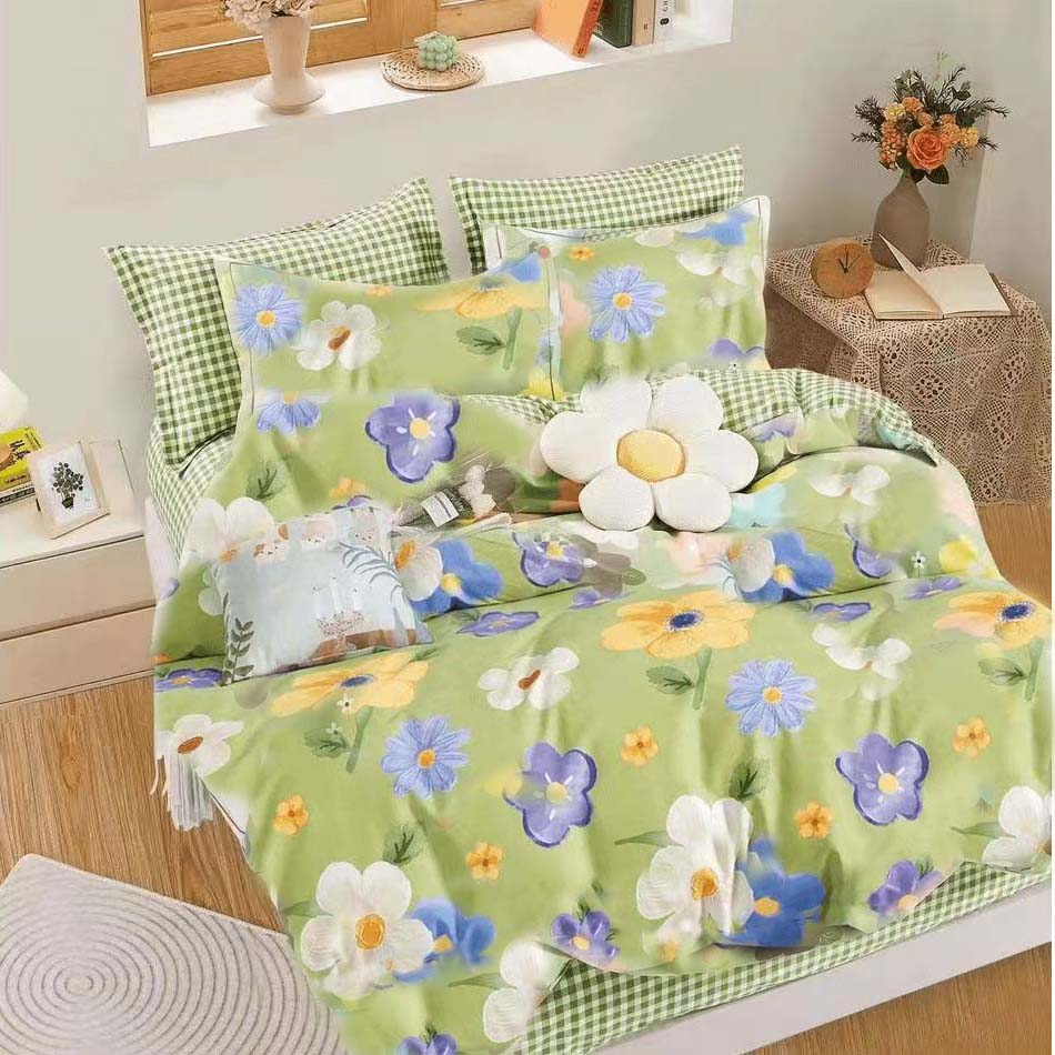 帛纳磨毛学生宿舍亲肤家纺高密度柔光棉纯棉床品（春意）床上用品