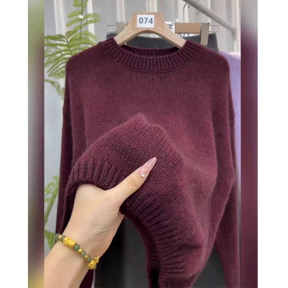 高级感浣熊加厚软糯气质毛衣秋冬保暖新款针织新款休闲百搭上衣女