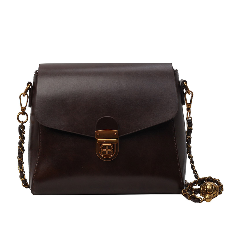 女士真皮复古牛皮单肩邮差包肩包女复古牛皮单肩邮差包阿黛儿8827