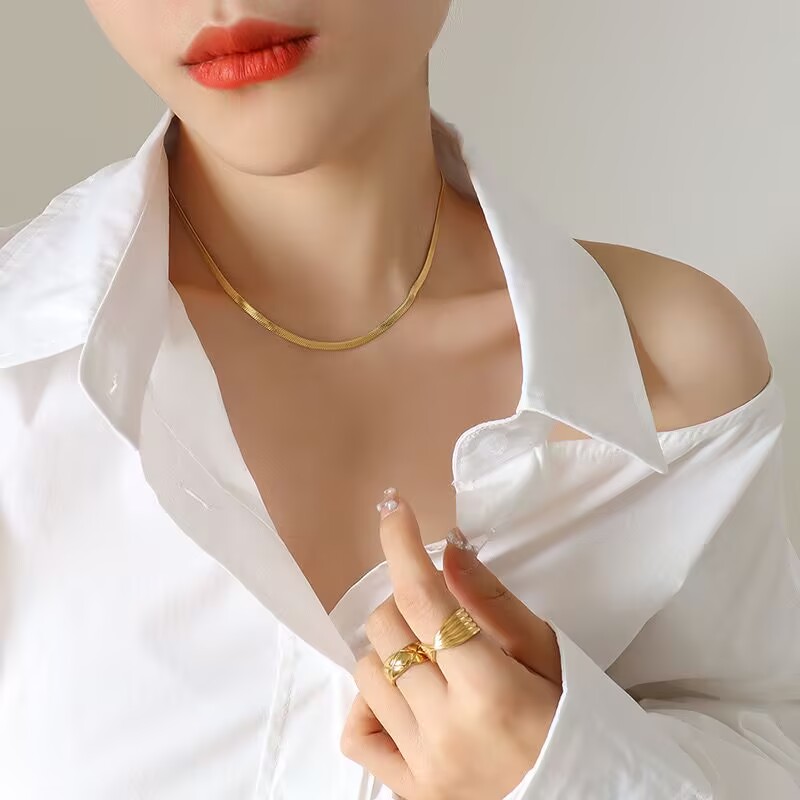 钛钢项链 气质个性蛇骨链小众简约百搭项链女高级时尚轻奢锁骨链