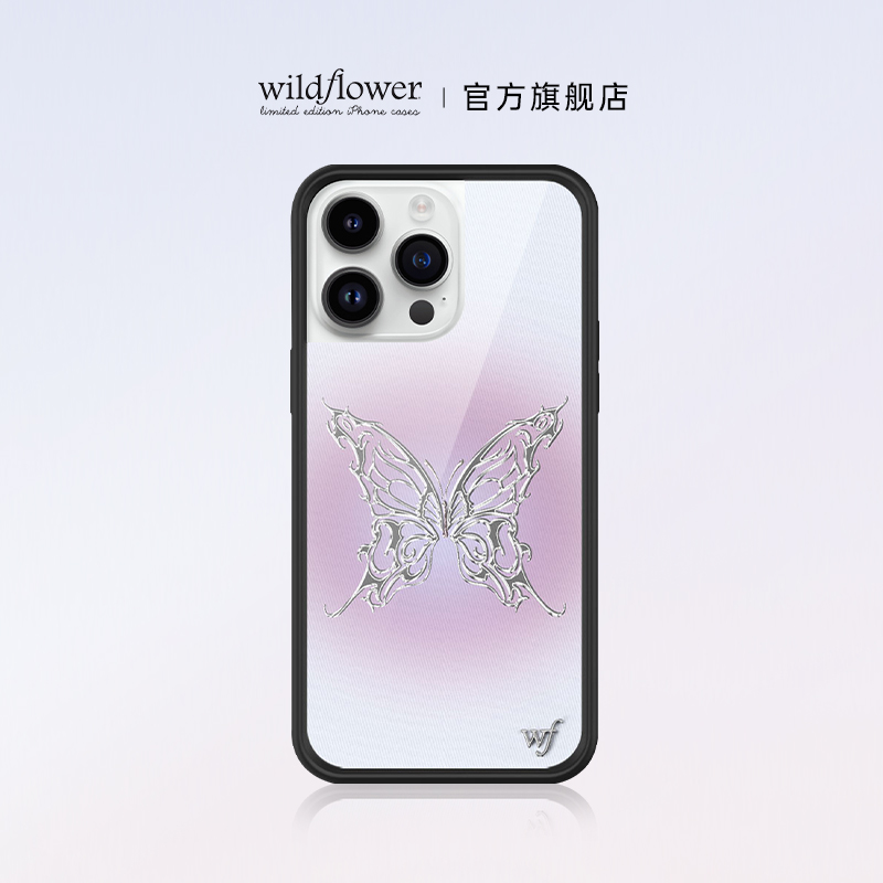 Wildflower电子蝴蝶手机壳适用苹果iPhone15/14/13/Pro/Max保护套
