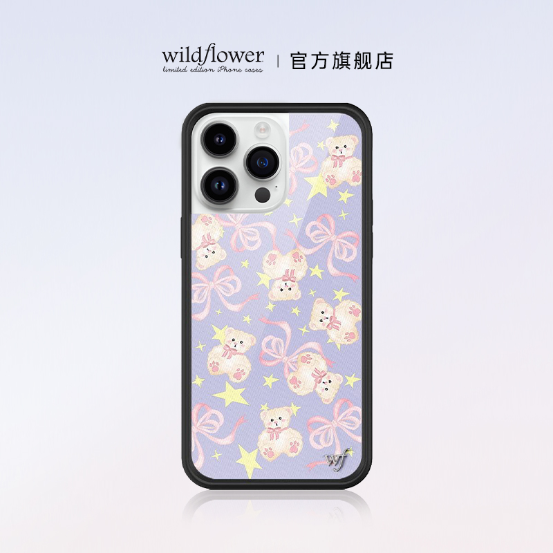 Wildflower蝴蝶结小熊手机壳适用苹果iPhone16/15/14/13/Pro/Max
