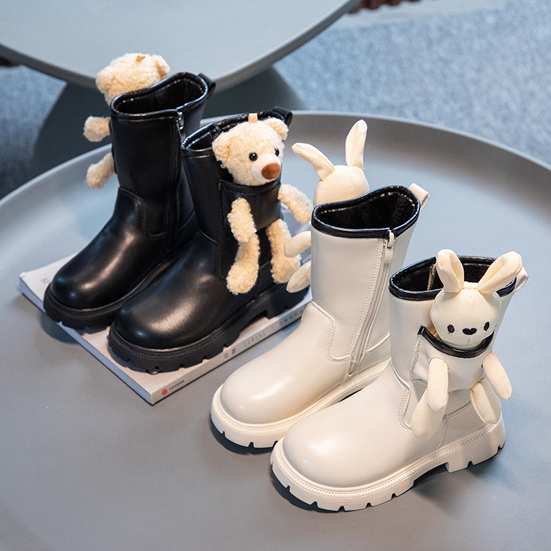 女童短靴儿童马丁靴2022秋冬新款小女孩皮靴中大童女宝时尚单靴