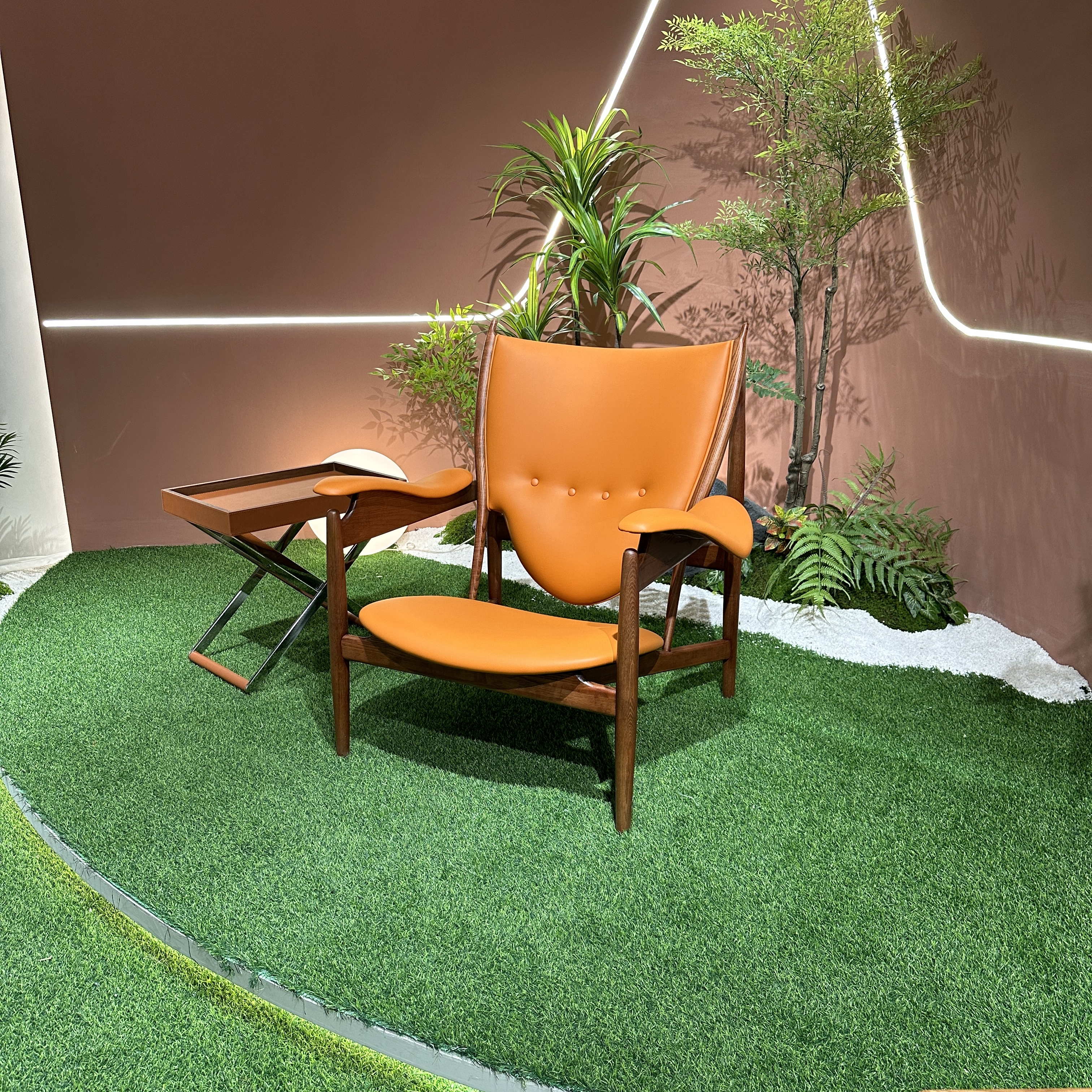 意式极简休闲椅酋长椅单人设计师款高端客厅休闲单椅杰伦同款实木