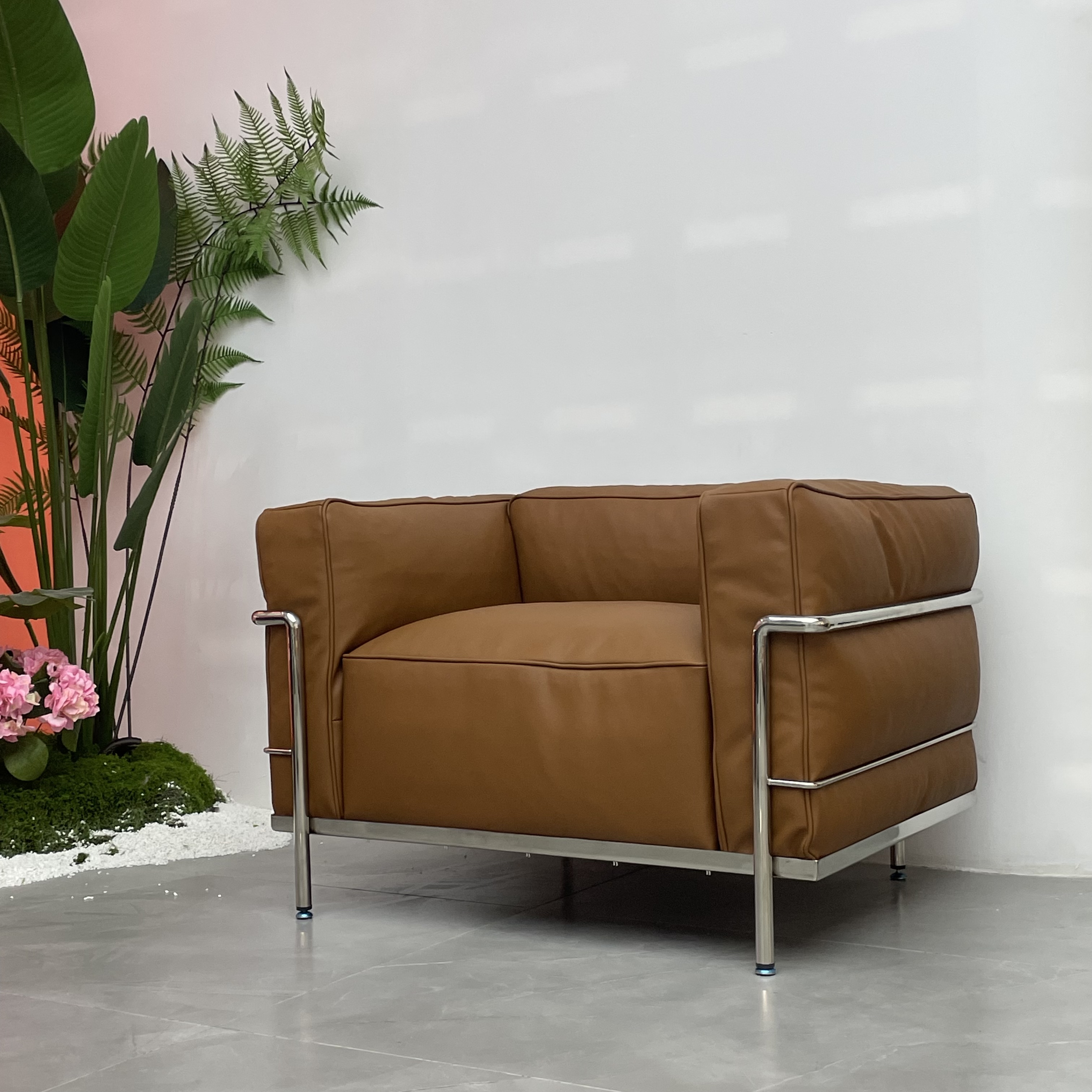 意式极简LC3沙发中古风简约设计师懒人创意客厅双人单人包豪斯