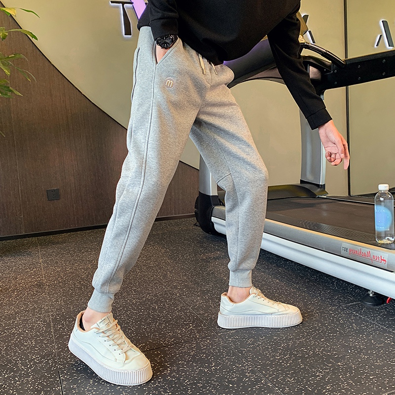 卫裤男士春秋款2025新款爆款束脚运动九分冬装加绒加厚休闲长裤子