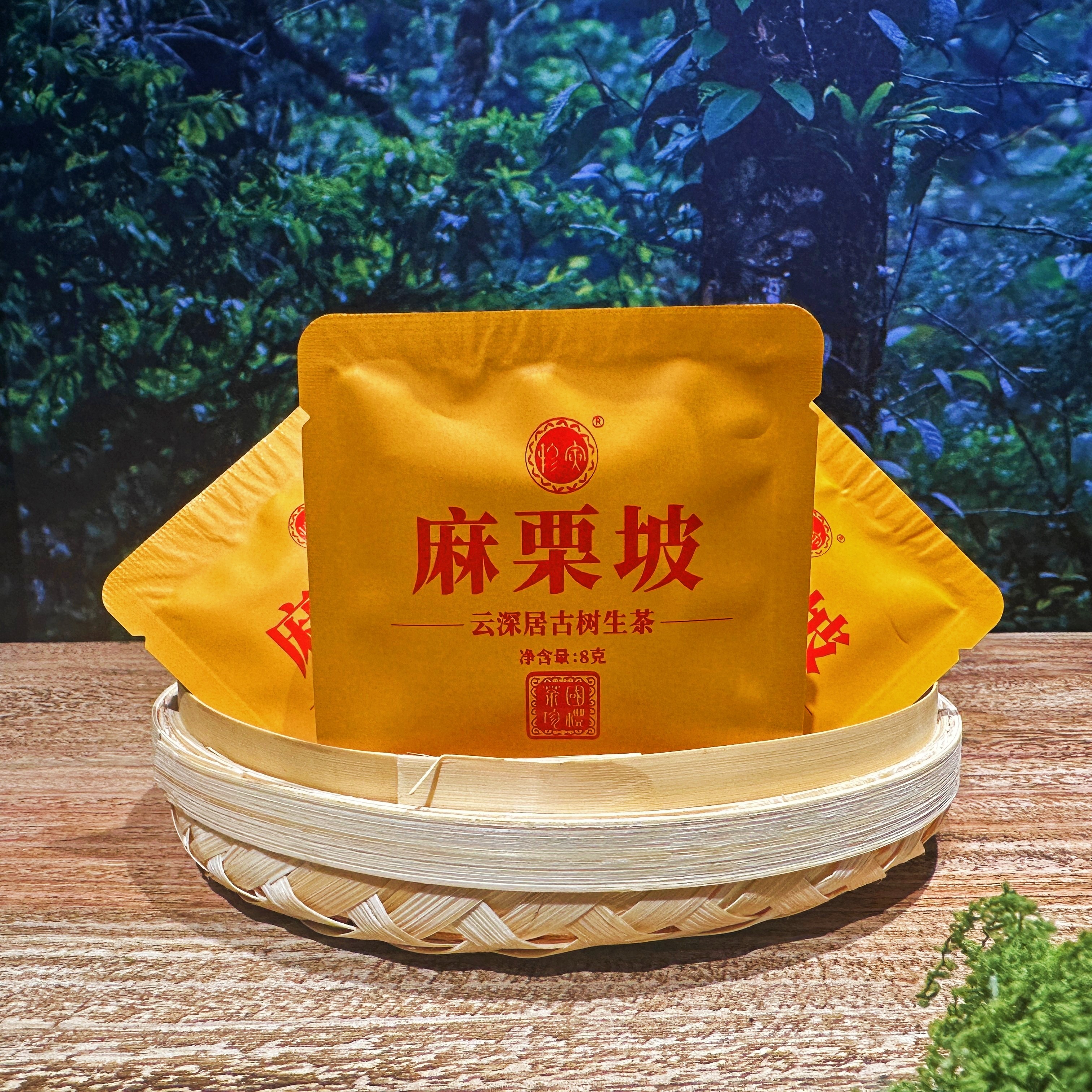 轸寅麻栗坡云深居古树茶（野猪塘生茶小方片）普洱生茶