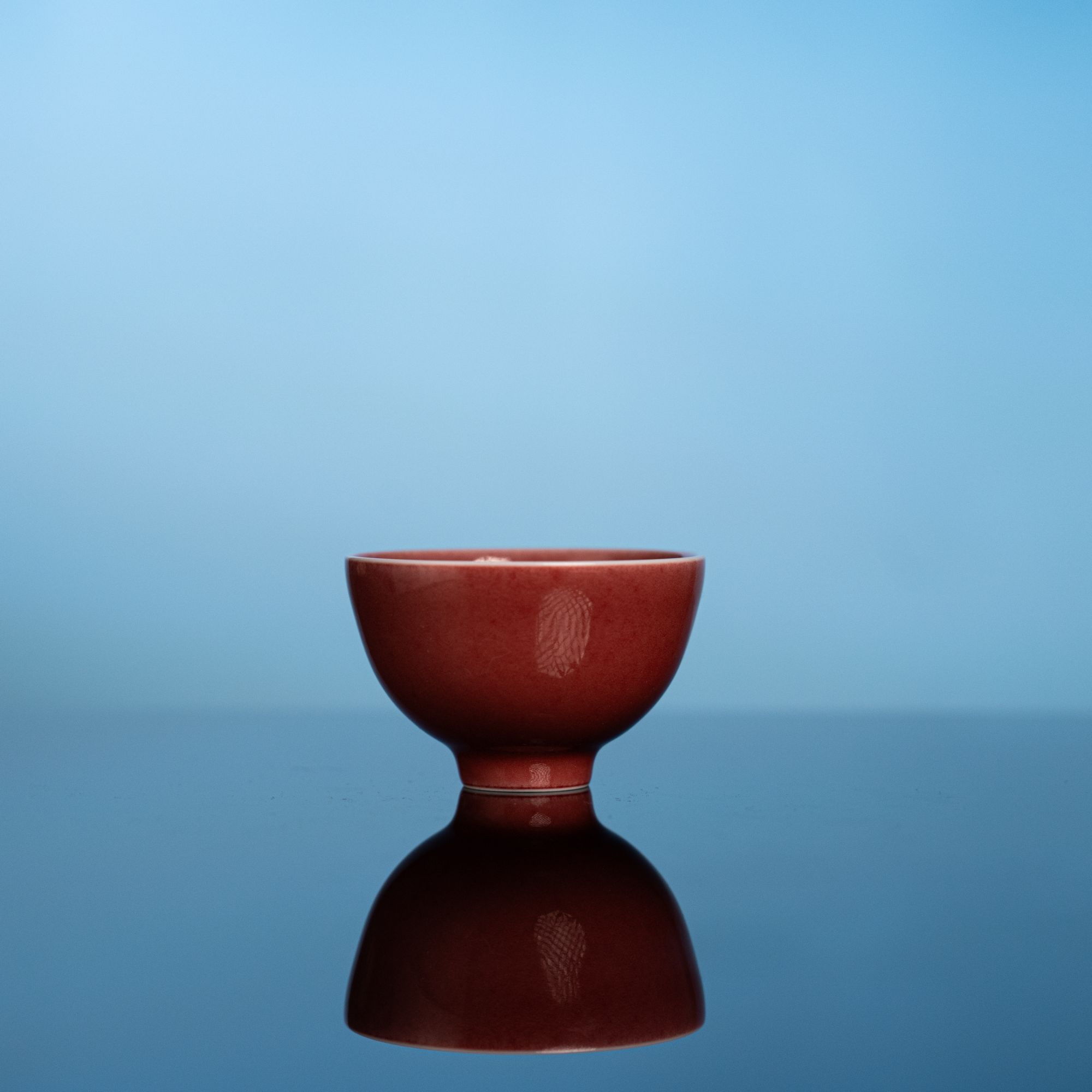 茶也清心 豇豆红 鸡心杯 手工 陶瓷 色釉 纯色 防烫 