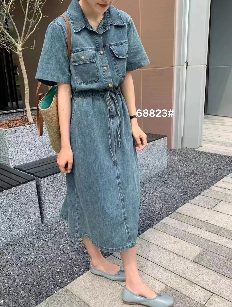 薄款牛仔休闲连衣裙