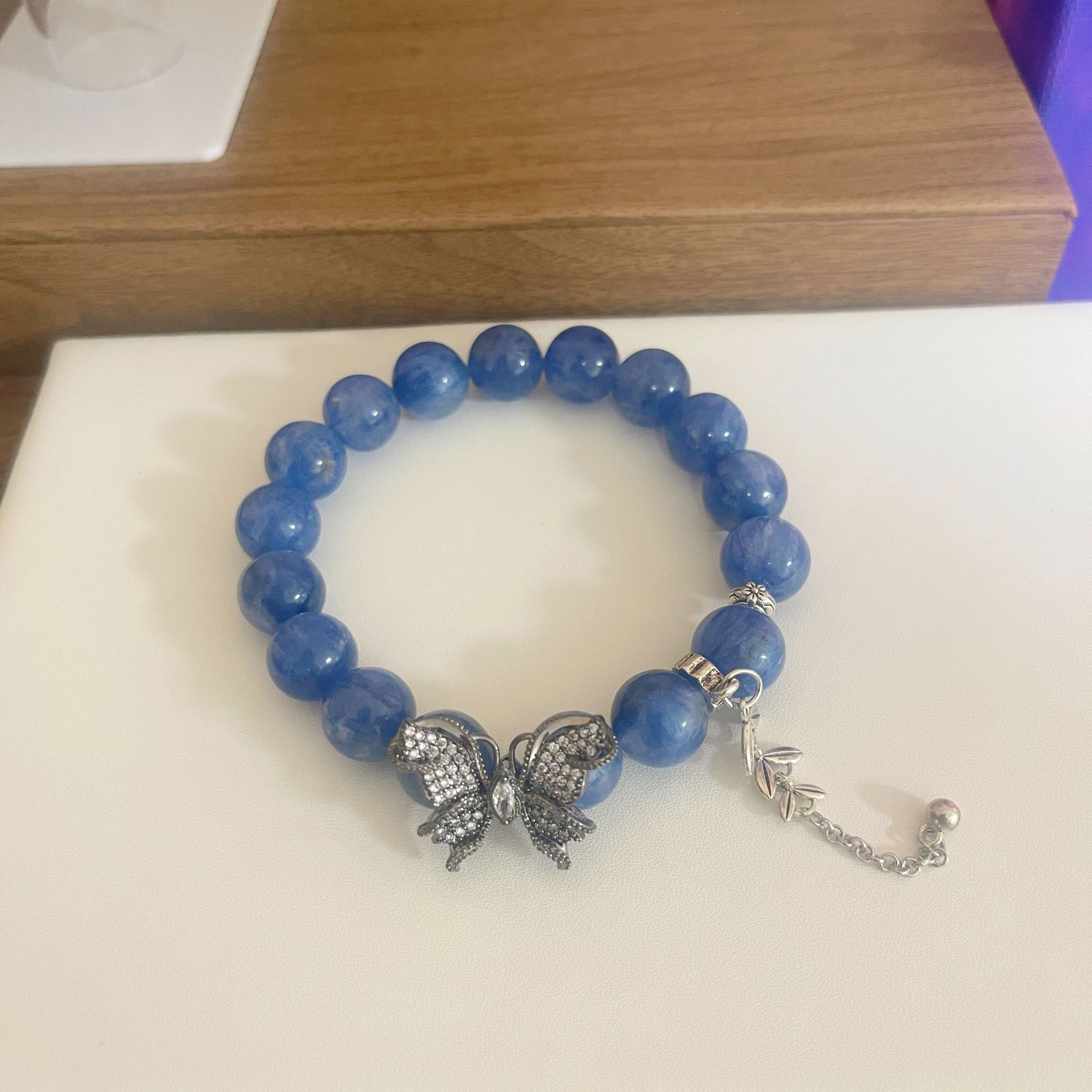 11.5mm天然蓝晶石梵高油画梦幻需求原创女款手链