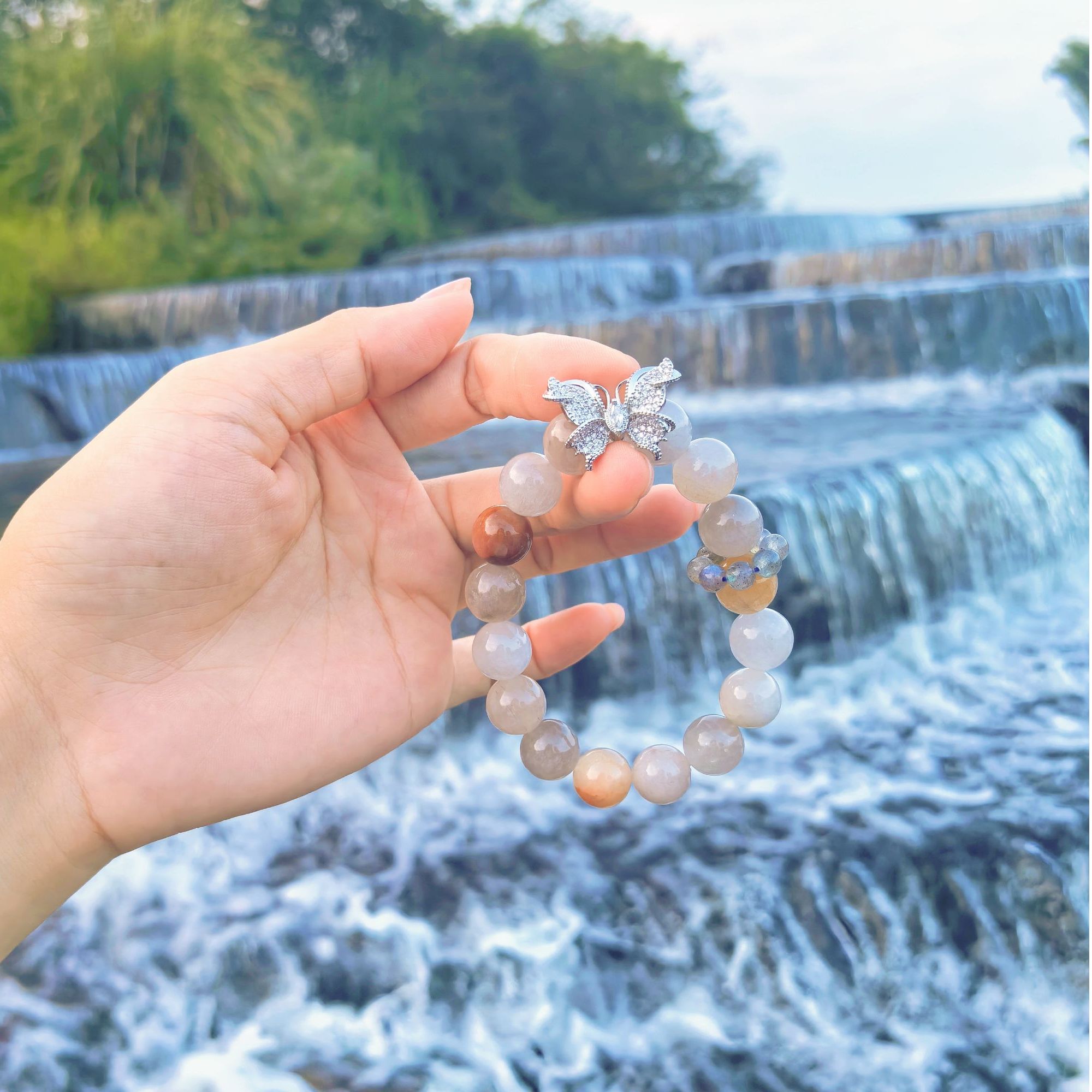 [破茧成蝶]天然水晶美拉德兔毛手串国风蝴蝶设计款超仙手链