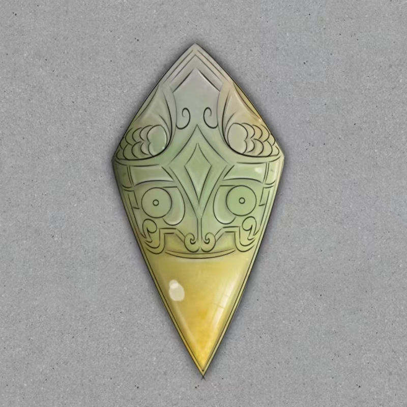 朱哥珠宝冰黄翡特色牌子料推荐仿古无事牌包工设计雕刻定制