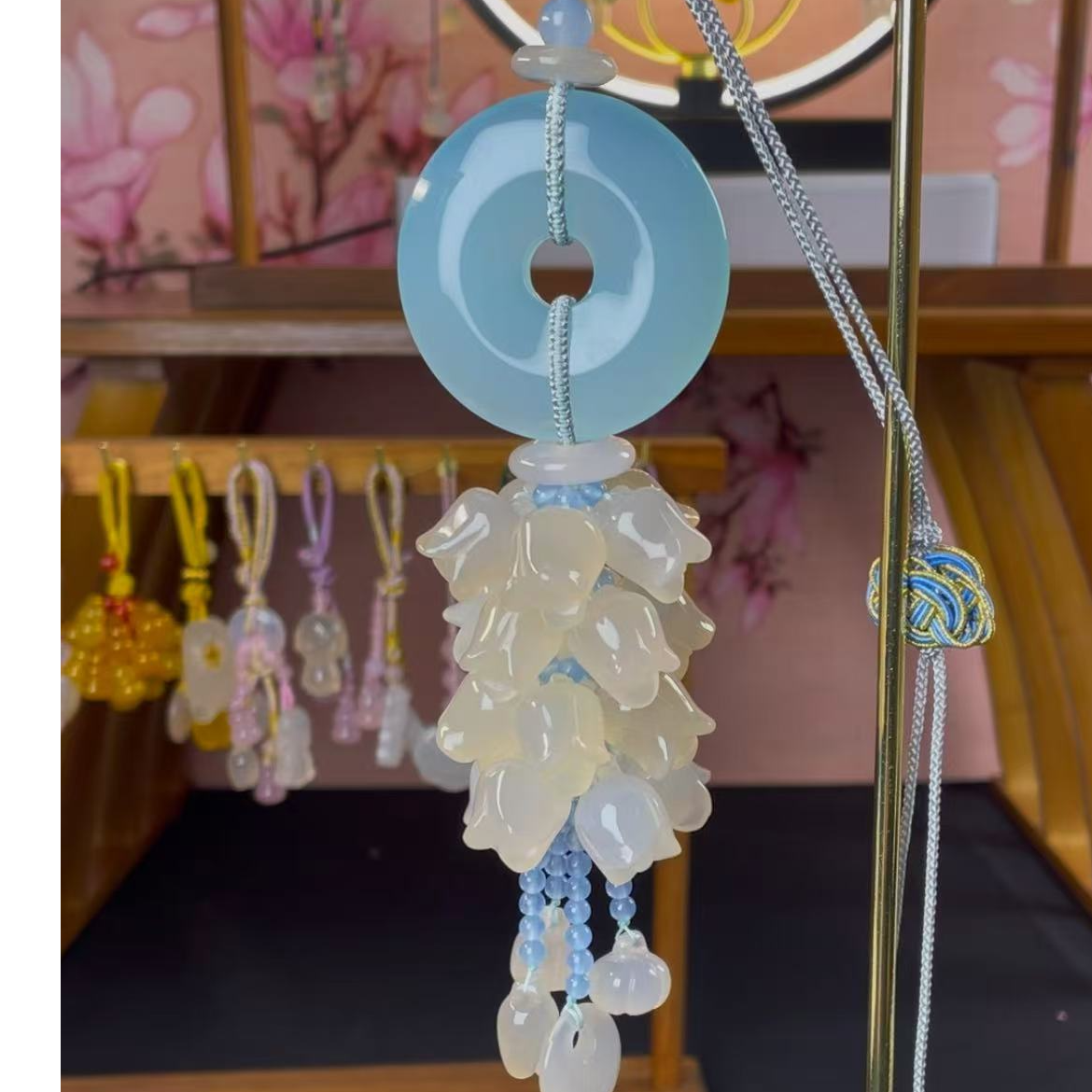 蓝色平安扣汽车挂件 车挂件