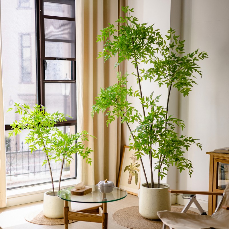 掬涵仿真南天竹仿生绿植高端轻奢假树仿生植物大型装饰花客厅盆栽