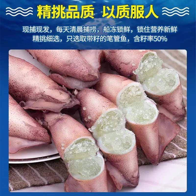 青岛发货 青岛满籽比管鱼(小海兔) 3斤3盒 顺丰冷链包邮