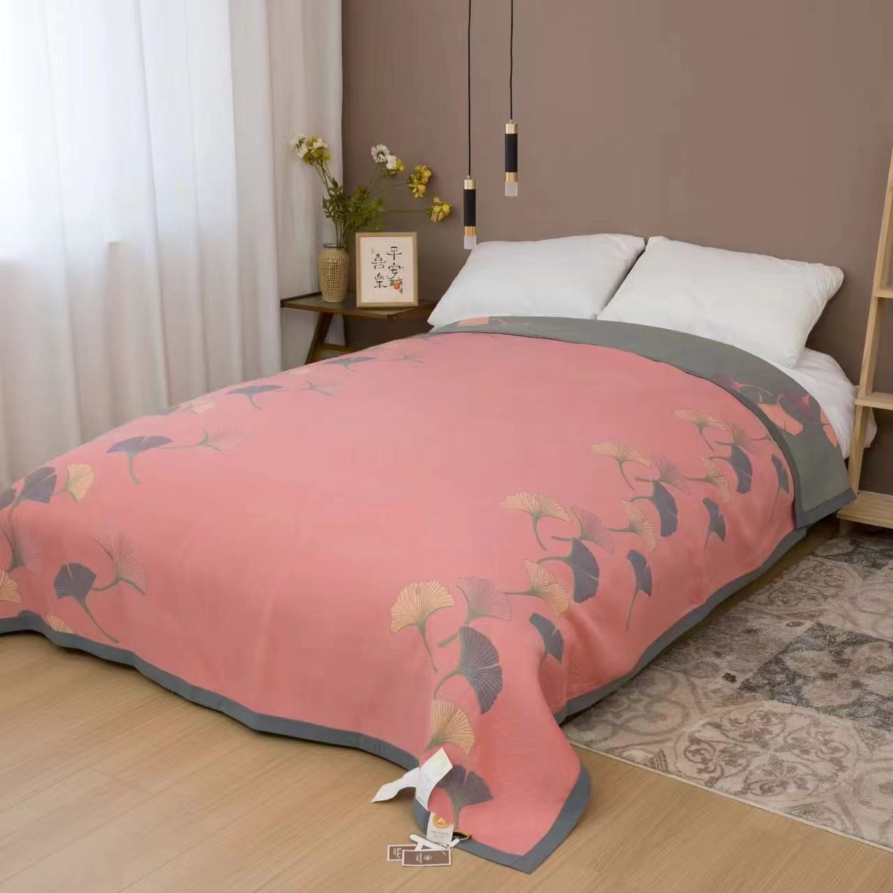 高端系列凉席床盖亲肤柔软200*230cm--梦翔粉