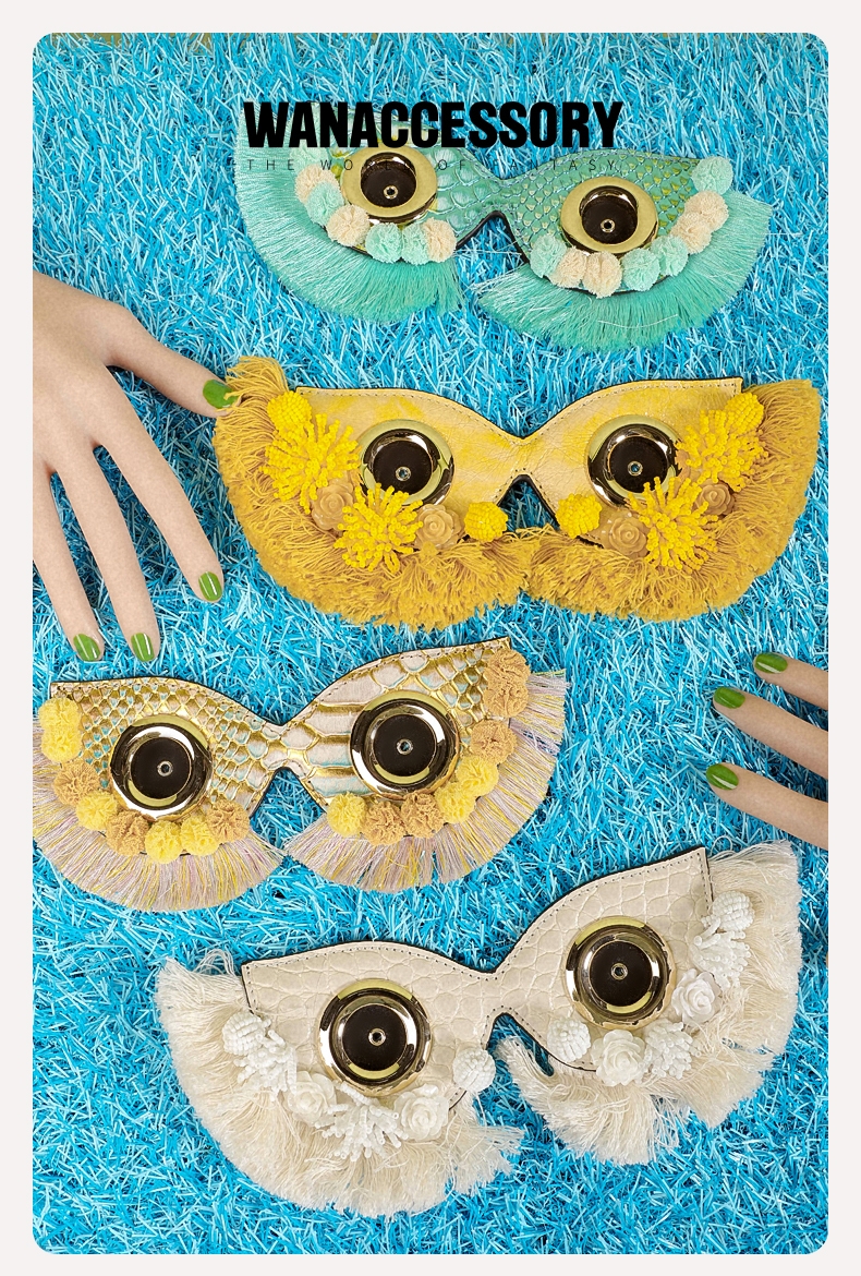 WANACCESSORY万蔻新款猫头鹰装饰面具眼睛原创设计