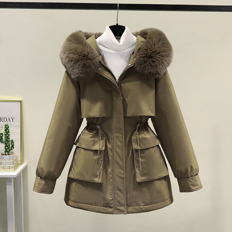 时尚大码派克服内胆可拆卸加肥加大羽绒棉衣女冬季韩版棉服新款潮