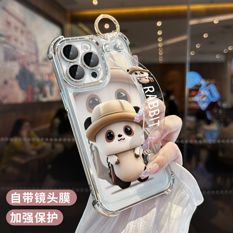 适用苹果15手机壳新款iphone14promax腕带13pro新年12高级11可爱