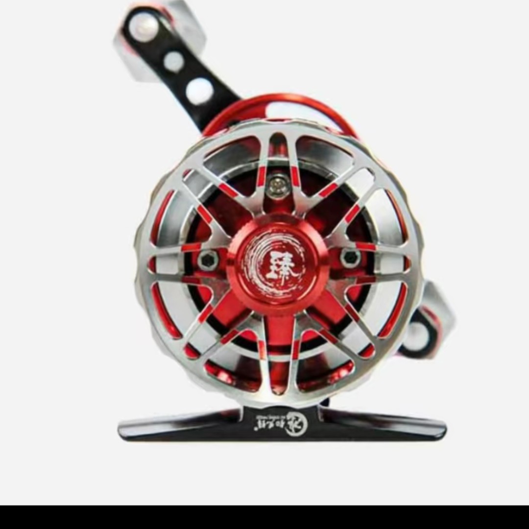 冰钓先锋红蝎FA50S冰钓轮镂空线杯单向轴承高转速比全金属筏轮