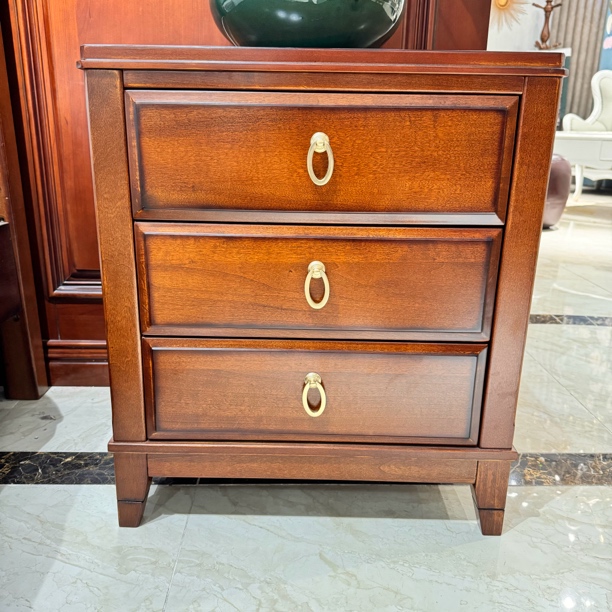 美式储物柜实木床头柜简约大气家用复古床边收纳柜