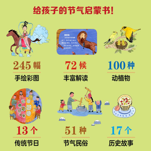 万物生长二十四节气绘本精装24节气4-10岁绘本硬壳四季的变化图画