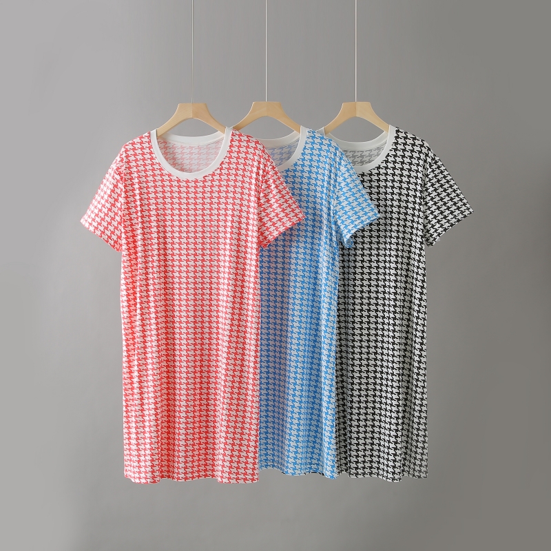 【主播推荐】千鸟格竹纤维家居裙GSZ112