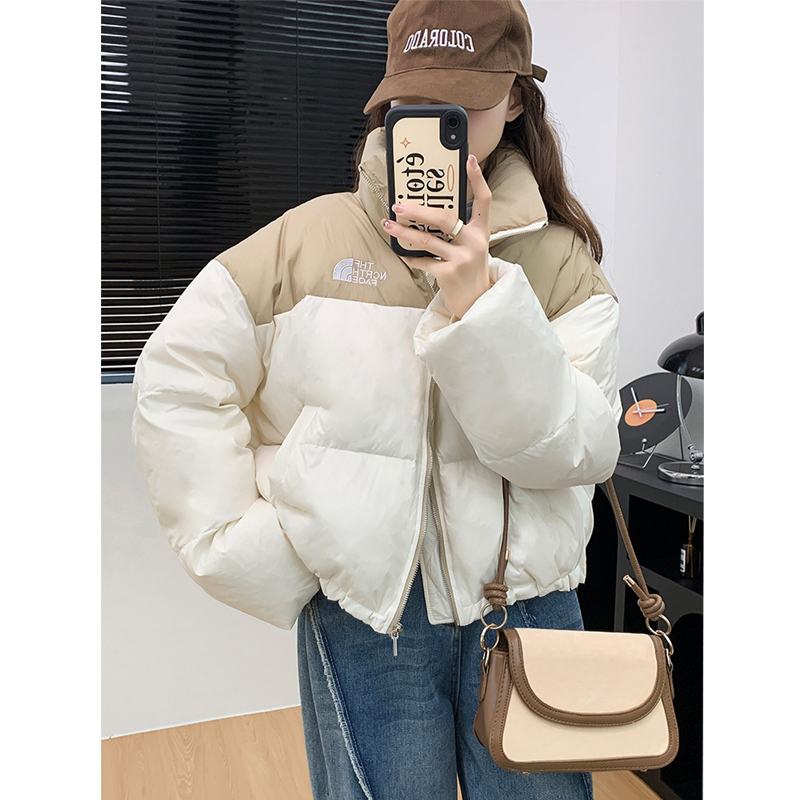 波司登2023冬季新款立领小短款羽绒棉服女小个子加厚面包服高级感